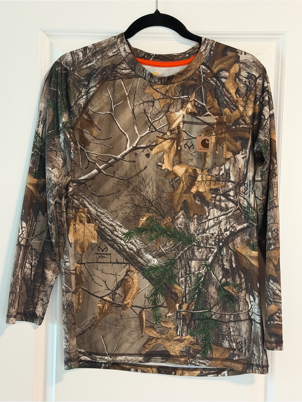 Carhartt Realtree Camo Long Sleeve Pocket Tee - Brown/Green